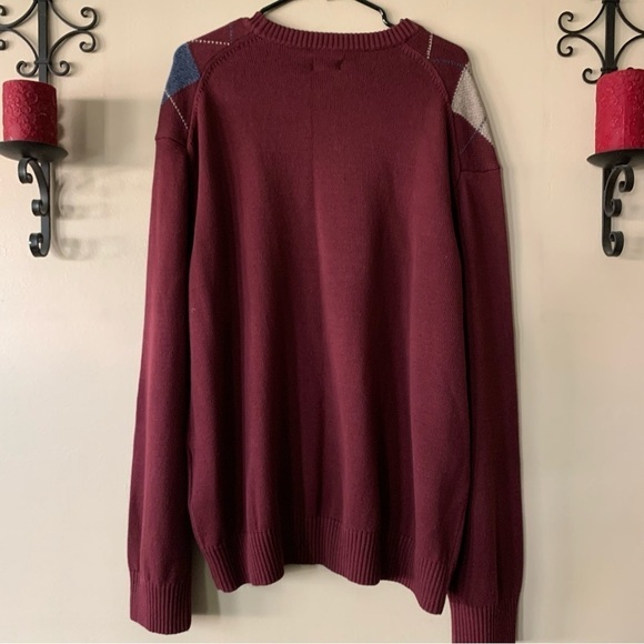 NWT Dockers Maroon Crewneck Argyle Pullover Sweater Size XXL - Picture 8 of 9